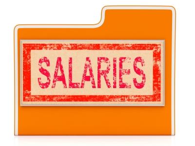 salaries on yellow file folder