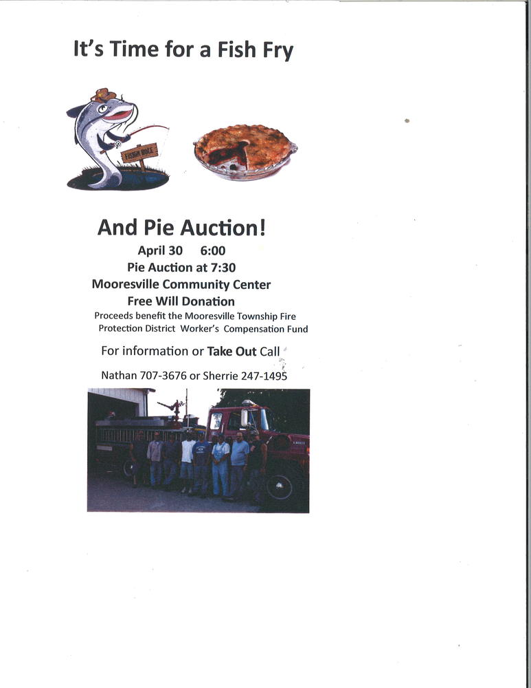 fish fry and pie auction flyer