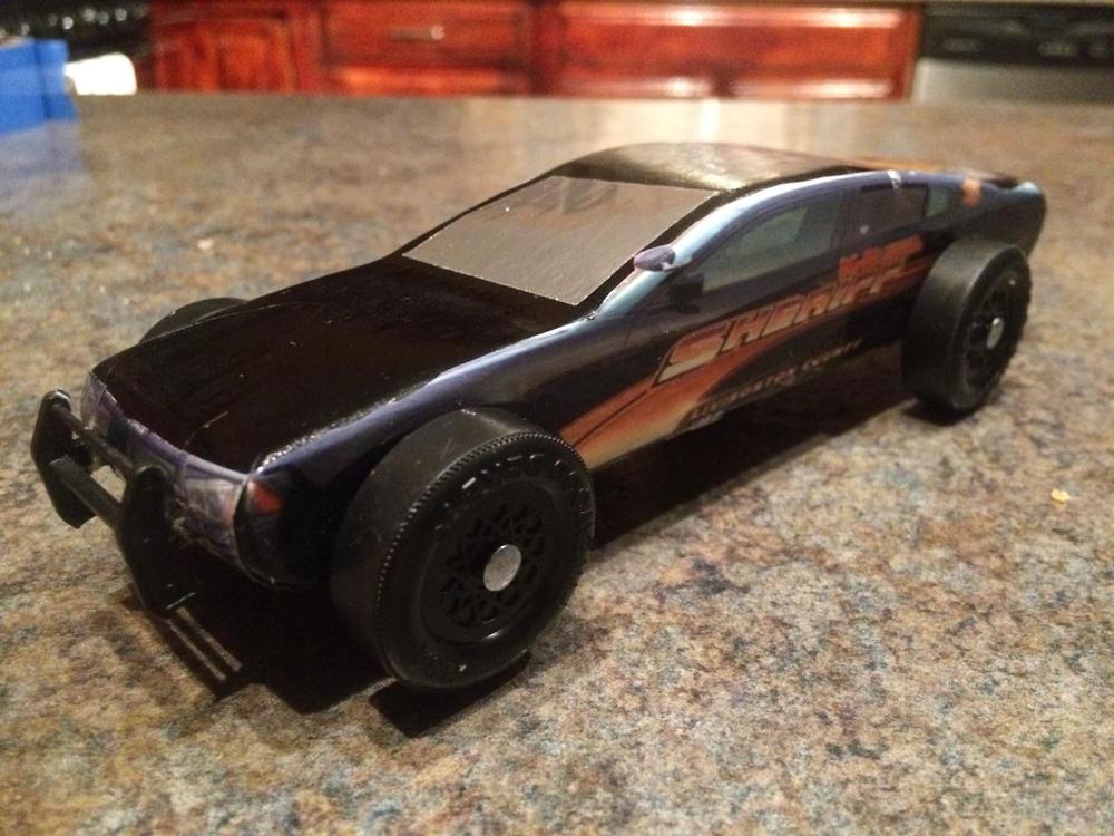 pine wood derby car front view