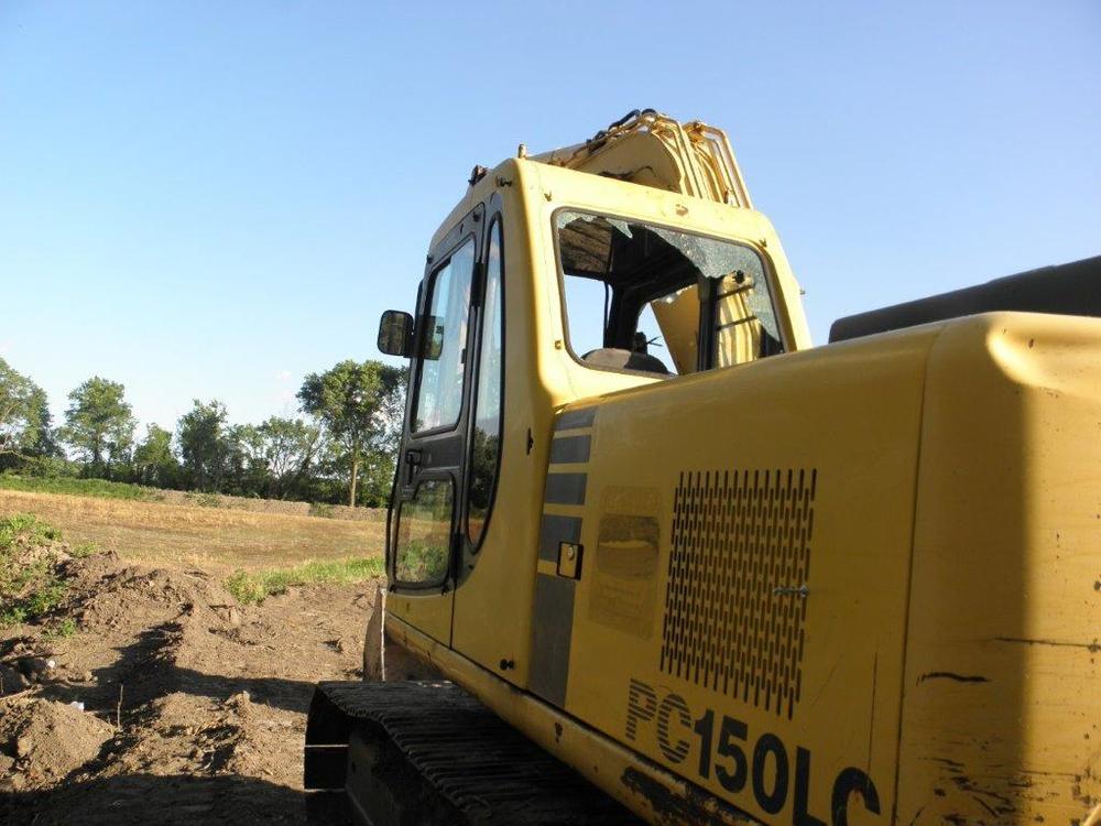 yellow tractor side view