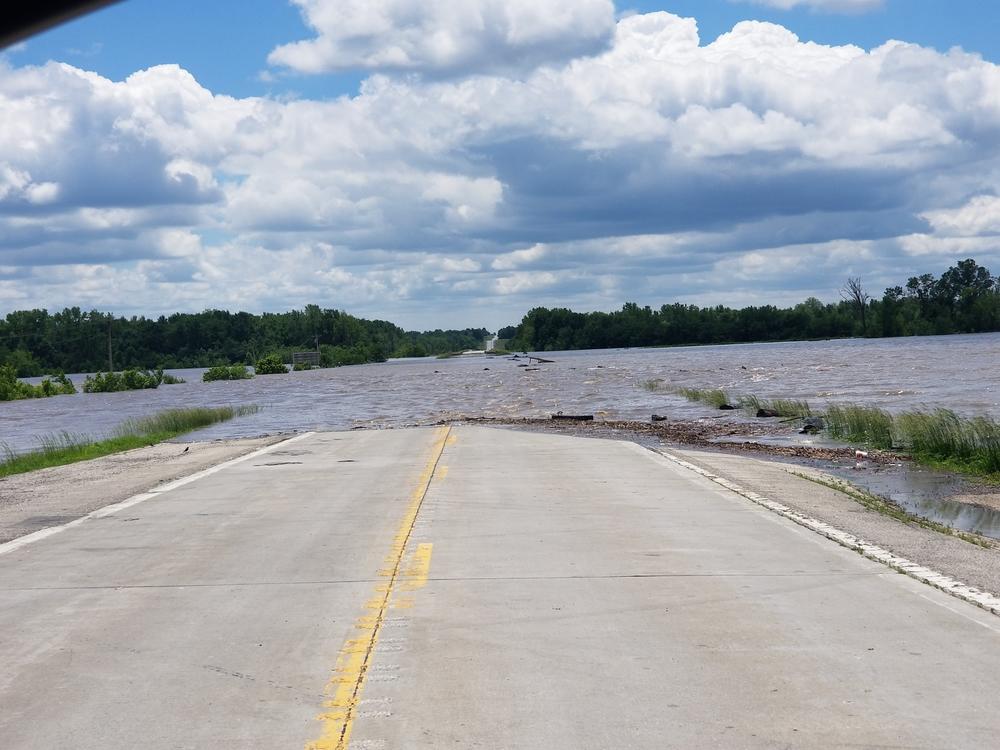 water flooded across road