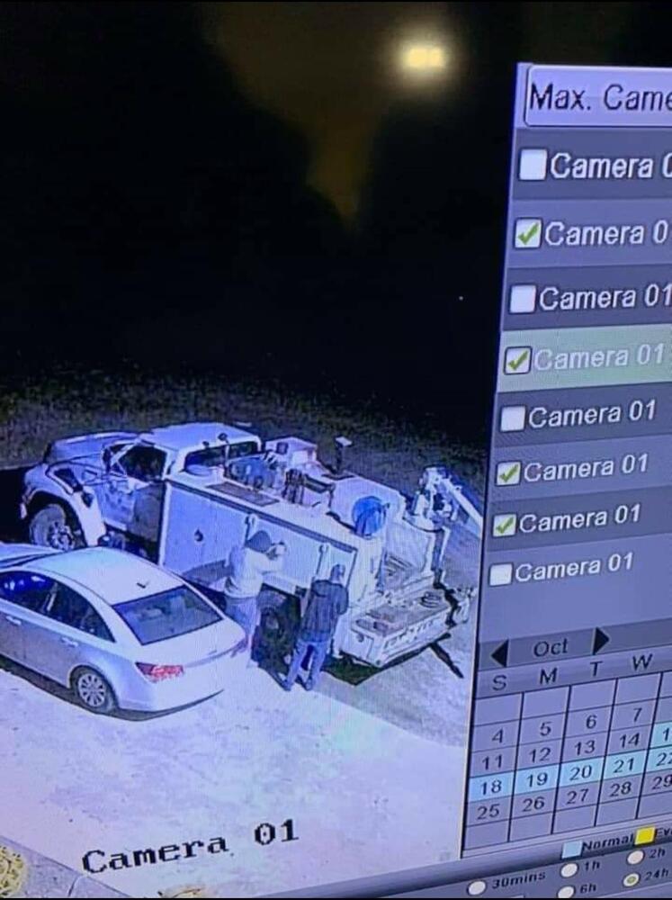 Camera footage of a car theft happening on 10-24-2020. The thieves were in a white colored Chevrolet Cruze with no license plate.