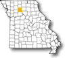 Map showing Livingston County location within the state of Missouri